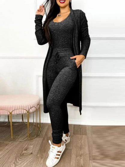 Kiristysnauha Pocket Design Jumpsuit & takki Set