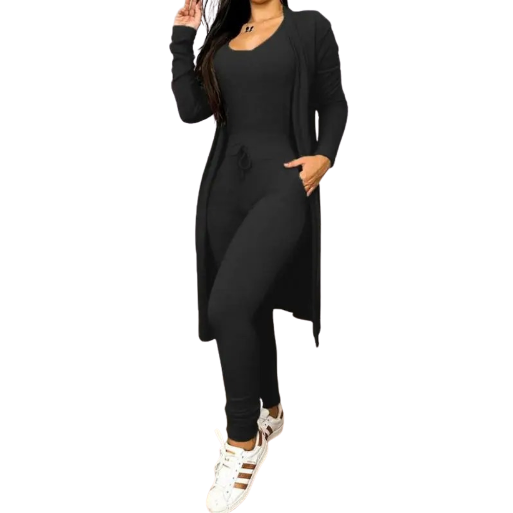 Kiristysnauha Pocket Design Jumpsuit & takki Set