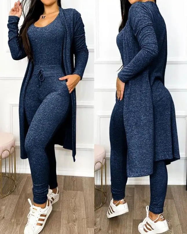 Kiristysnauha Pocket Design Jumpsuit & takki Set
