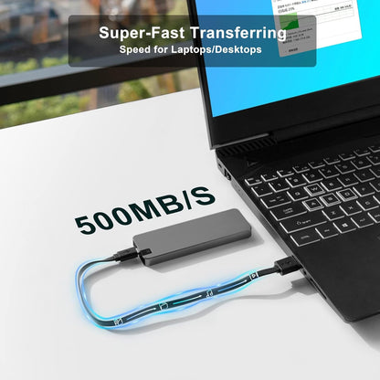 Kompakti Kannettava Kiintolevy USB 3.2 Gen 1 Kestävä Muovi ja Metalli