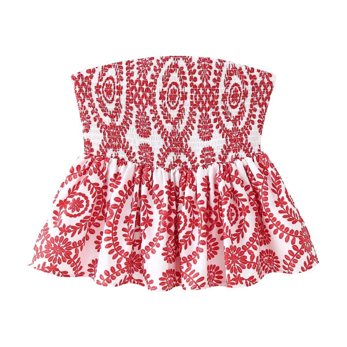 Kukka tulostaa röyhelöinen Crop Top
