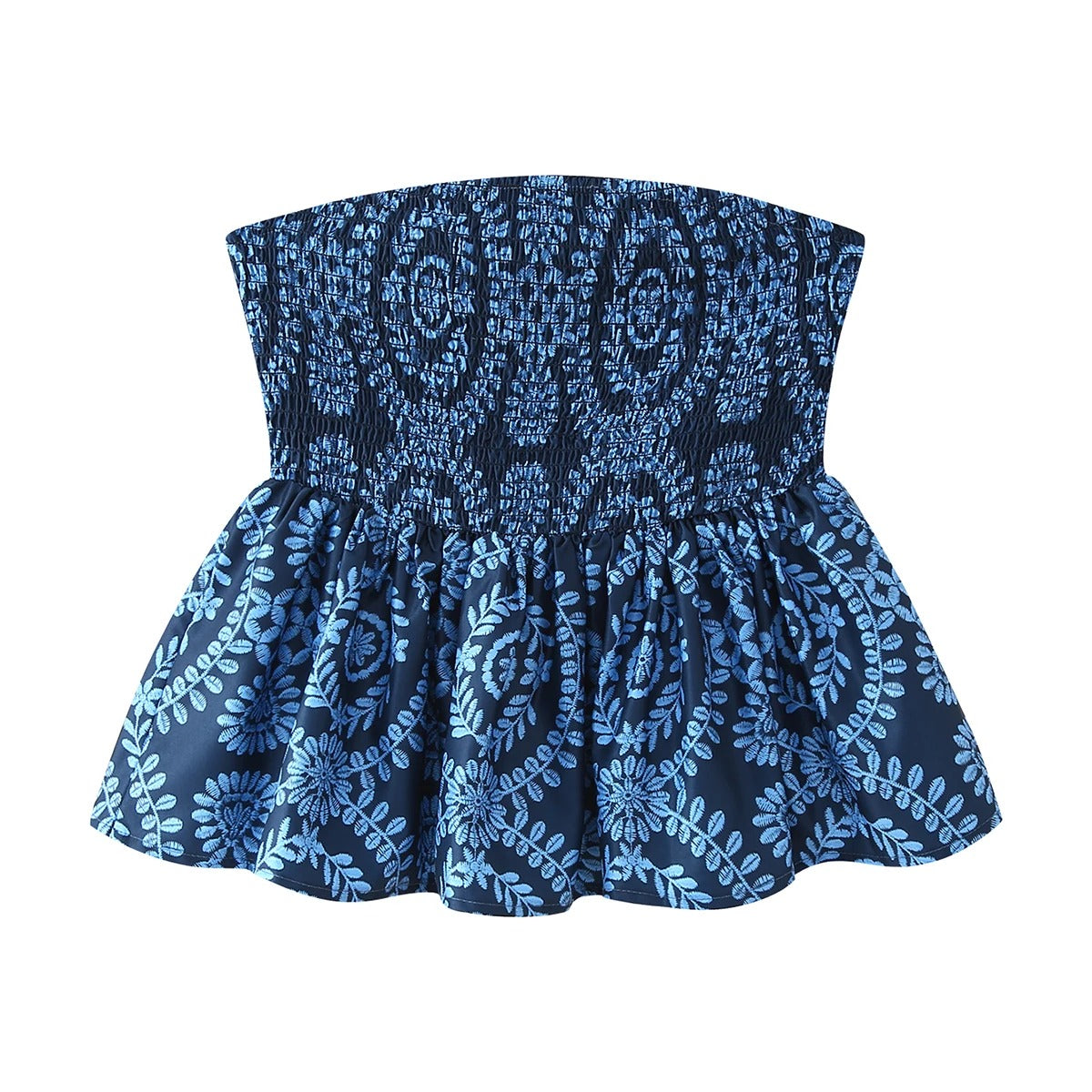 Kukka tulostaa röyhelöinen Crop Top