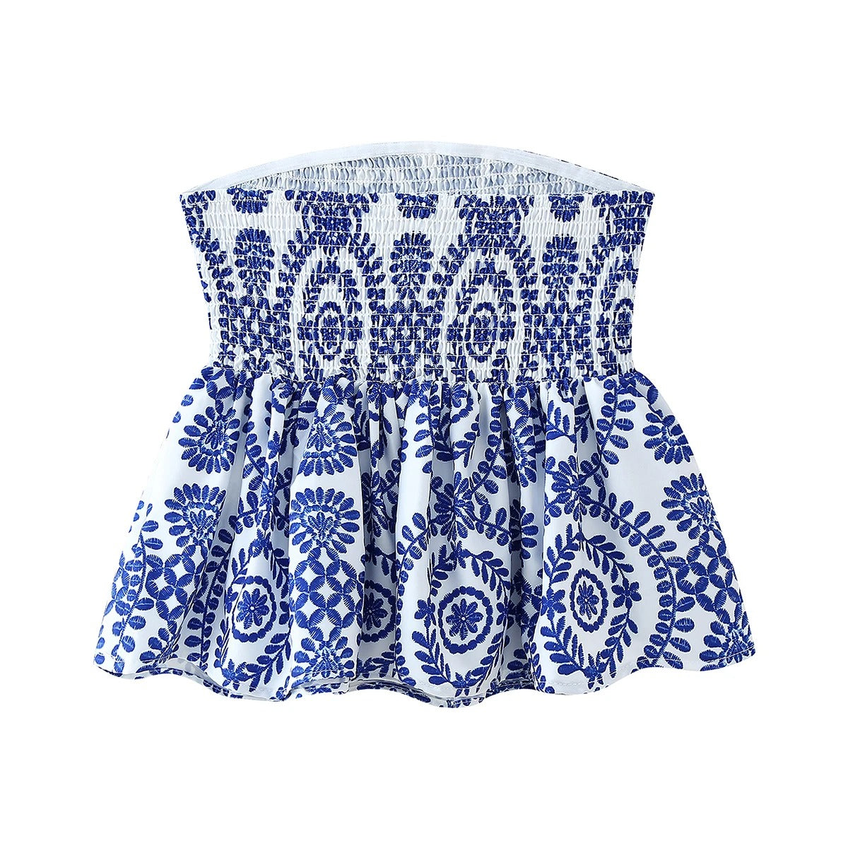 Kukka tulostaa röyhelöinen Crop Top