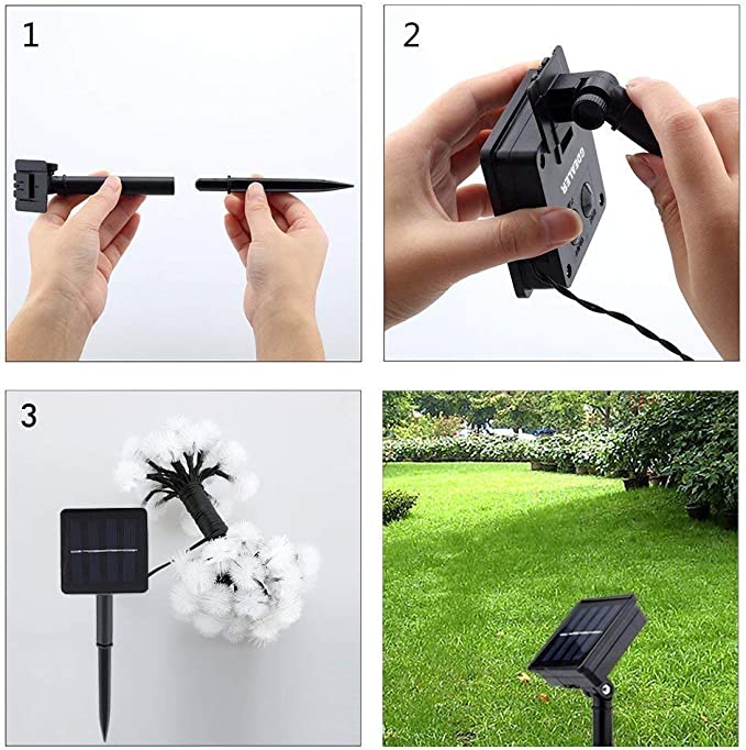 LED Solar Voikukka Pallo Merkkijono Valot