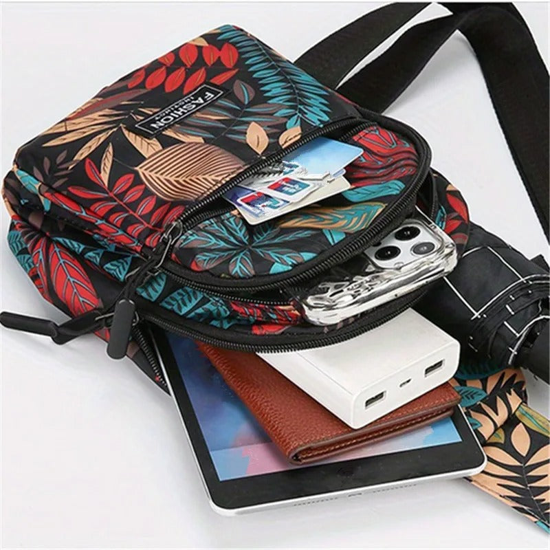 Leaf Print Sling Laukku