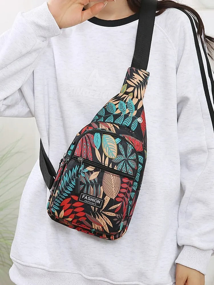 Leaf Print Sling Laukku