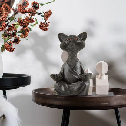 Meditoiva Buddha Kissa Figuuri