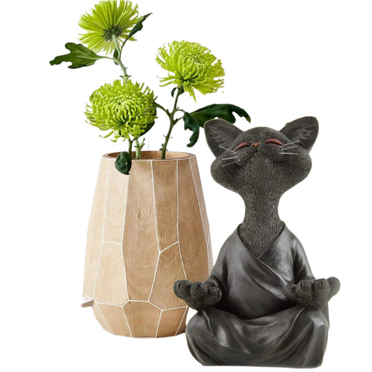 Meditoiva Buddha Kissa Figuuri