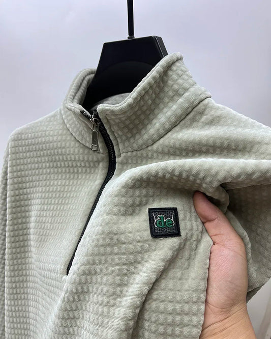 Miesten Alpaka-Fleece-pusero Puoli Vetoketjulla Mukava Moderni
