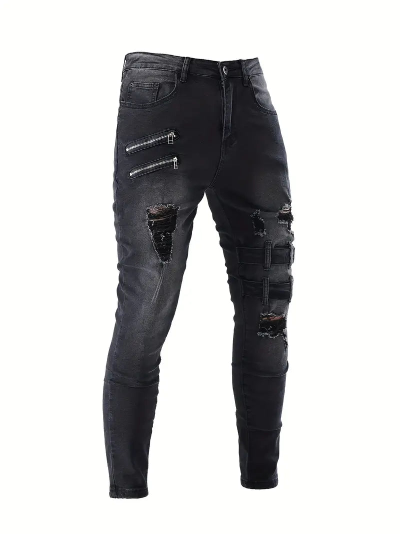 Miesten Farkut Biker Rento Vahva Materiaali