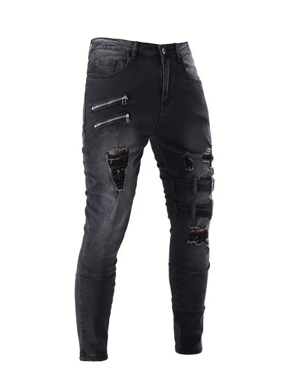 Miesten Farkut Biker Rento Vahva Materiaali