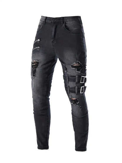 Miesten Farkut Biker Rento Vahva Materiaali