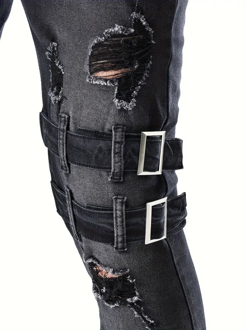 Miesten Farkut Biker Rento Vahva Materiaali
