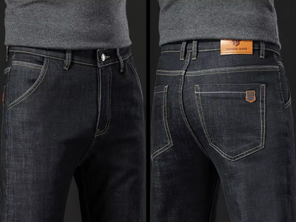 Miesten Lamb Fluff Denim Suorat housut