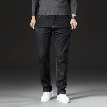 Miesten Lamb Fluff Denim Suorat housut
