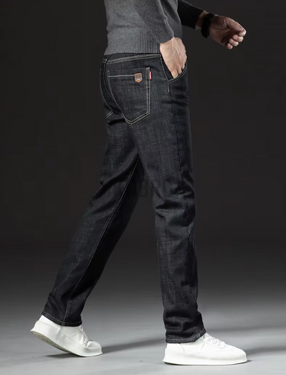Miesten Lamb Fluff Denim Suorat housut