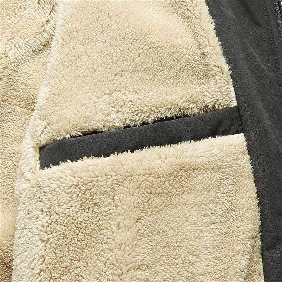 Miesten Talvitakki Rento Paksu Fleece