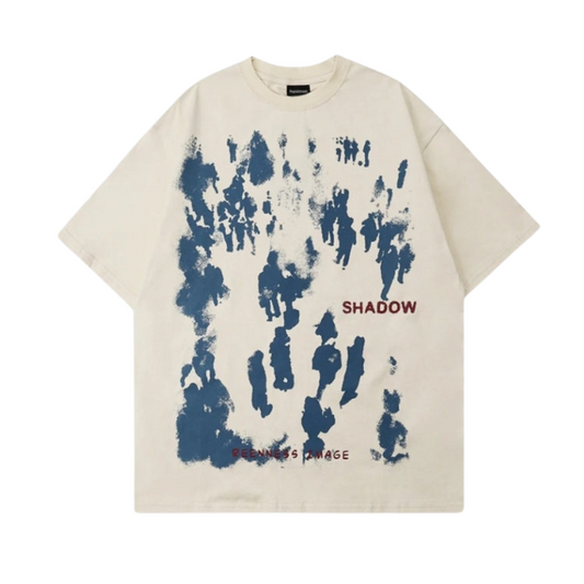 Miesten Ylisuuri T Paita Vintage Print 100% Puuvilla