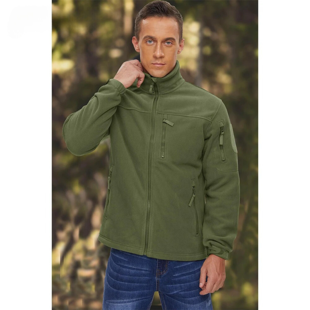 Miesten kokovetoketjullinen fleece-lämpötakki