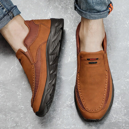 Miesten nahkaiset loafer-lenkkarit