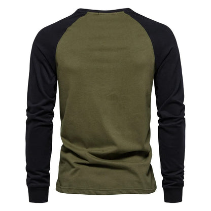 Miesten pitkähihainen Patchwork T-paita
