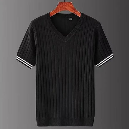 Miesten slim fit V-aukkoinen T-paita