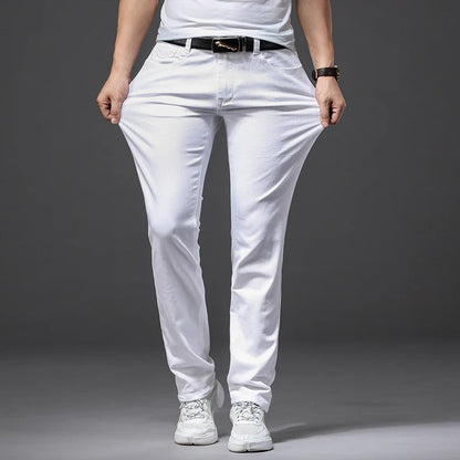 Miesten valkoiset slim fit -farkut