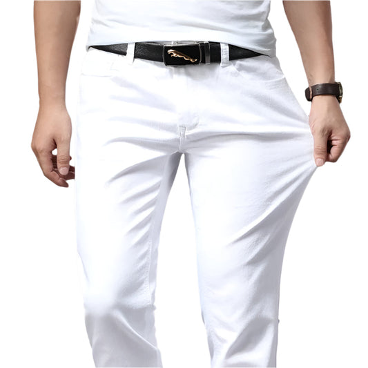 Miesten valkoiset slim fit -farkut