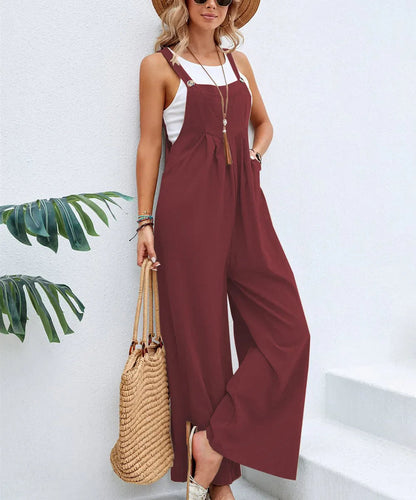 Naiset Jumpsuit Ilmava Kesätyyli Puuvilla Polyesteri