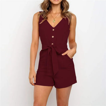 Naiset Jumpsuit Ilmava Kesätyyli Puuvilla Polyesteri