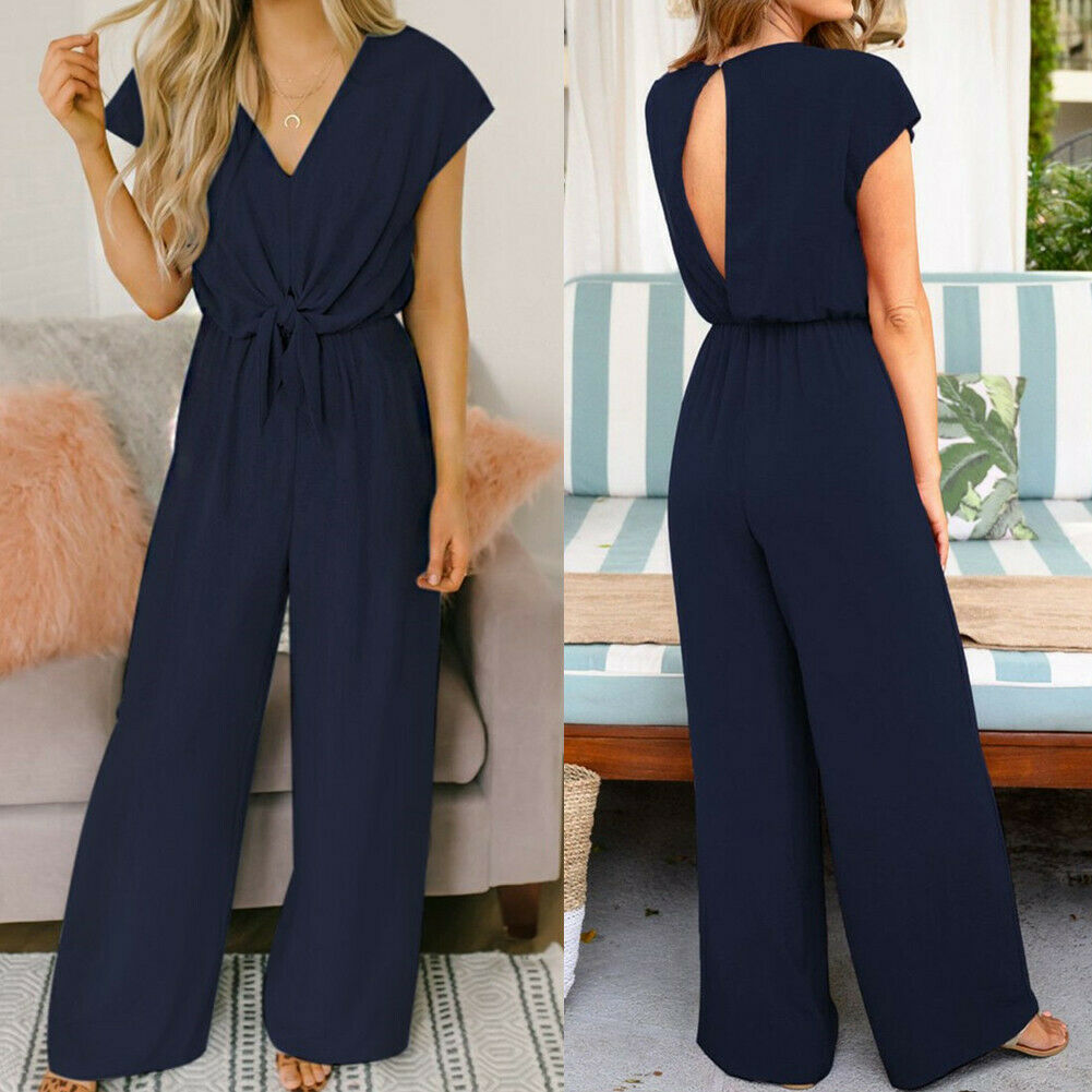 Naisille Rento Jumpsuit V-kaula-aukko Hengittävä Materiaali