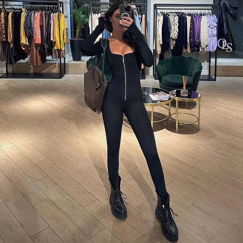 Naisten Bodycon Hyppypuku Neliömäisellä Pääntiellä Polyesteri-Spandex