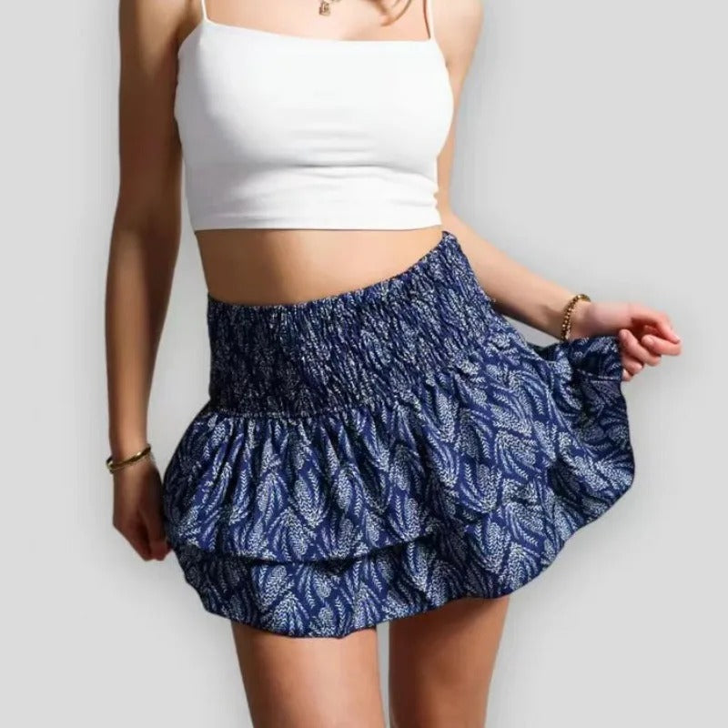 Naisten Casual Print Ruffle hameen