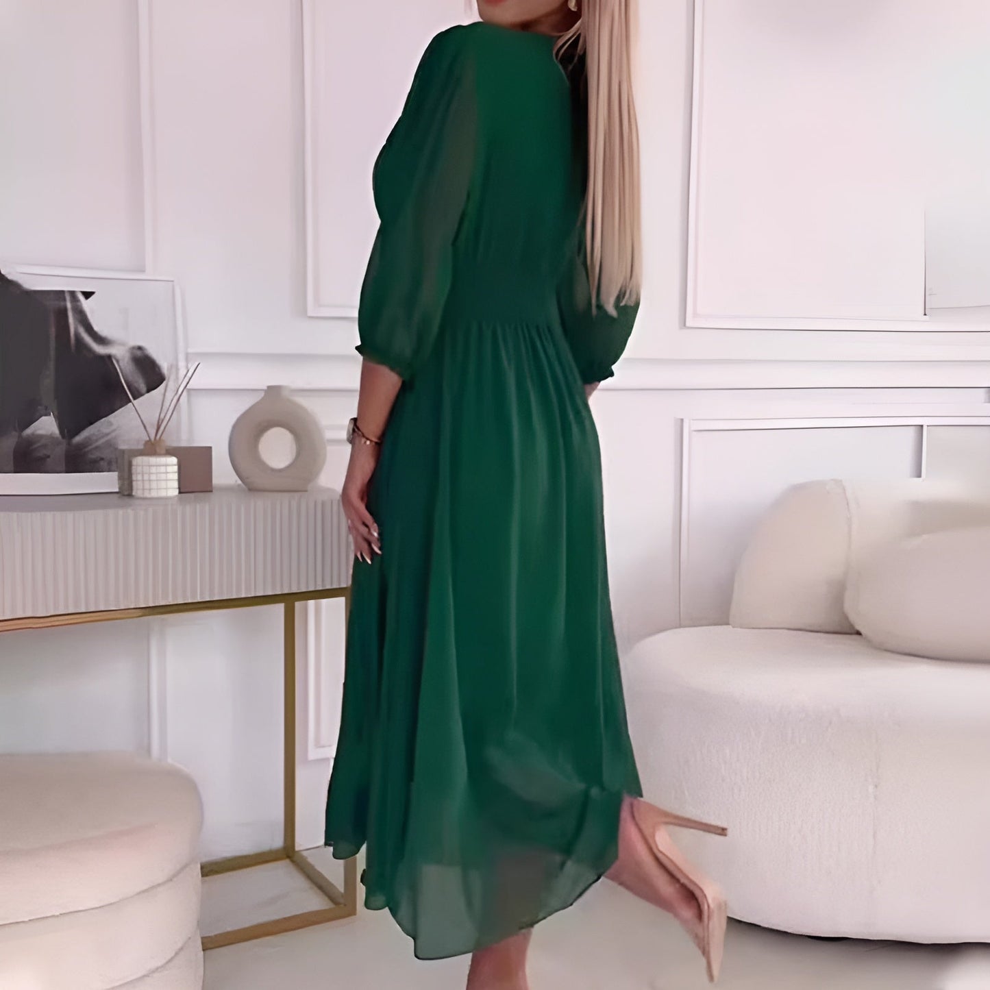 Naisten Chiffon Mekko Kevyt Silkkinen Tyylikäs