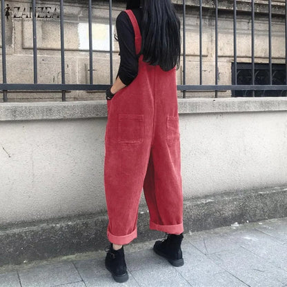 Naisten Corduroy Jumpsuit