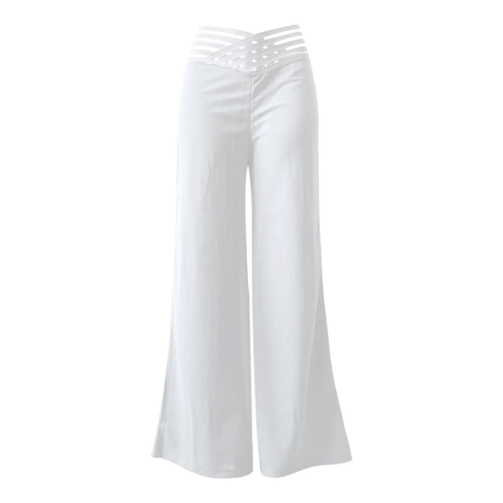 Naisten Crisscross Sheer Mesh Patch Flared Housut