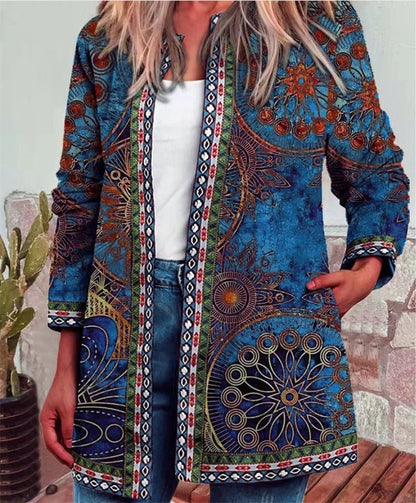 Naisten Ethnic Print Cardigan