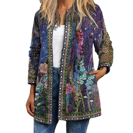 Naisten Ethnic Print Cardigan