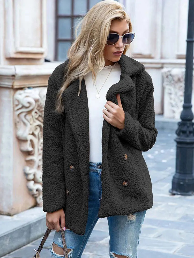 Naisten Faux Fur Takki Tyylikäs ja Lämmin