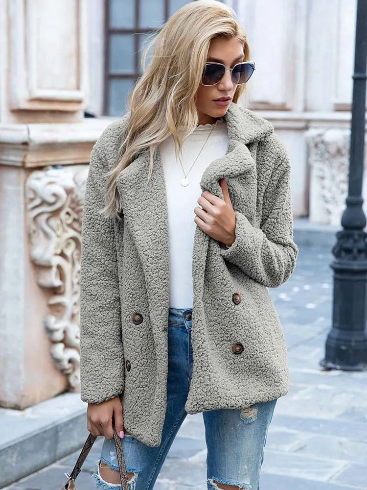 Naisten Faux Fur Takki Tyylikäs ja Lämmin
