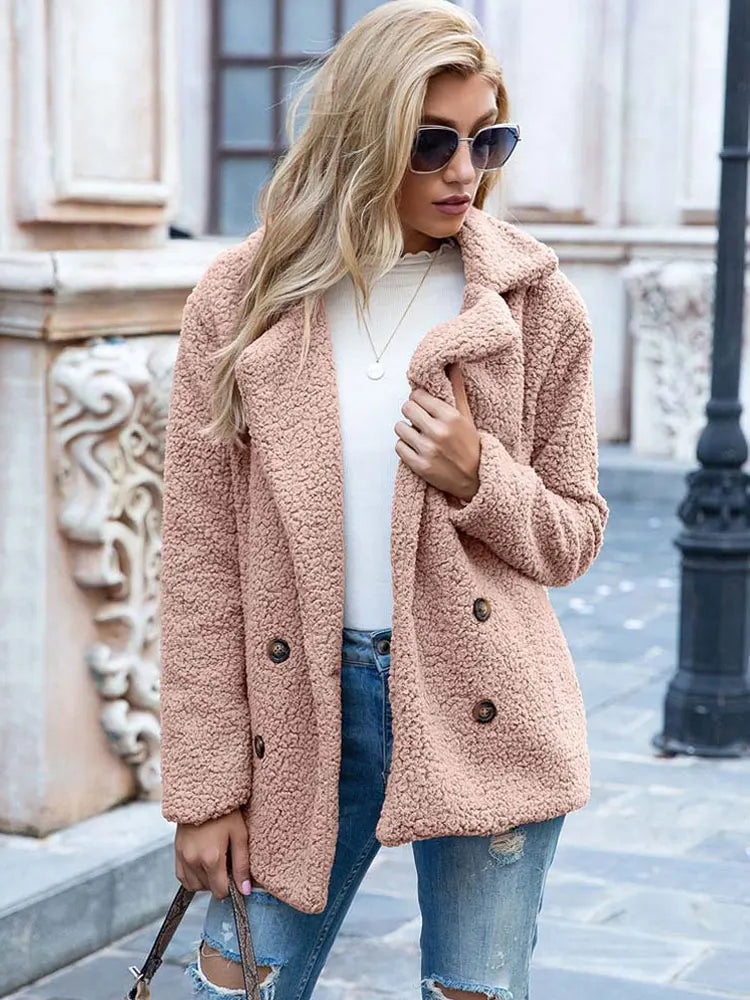 Naisten Faux Fur Takki Tyylikäs ja Lämmin