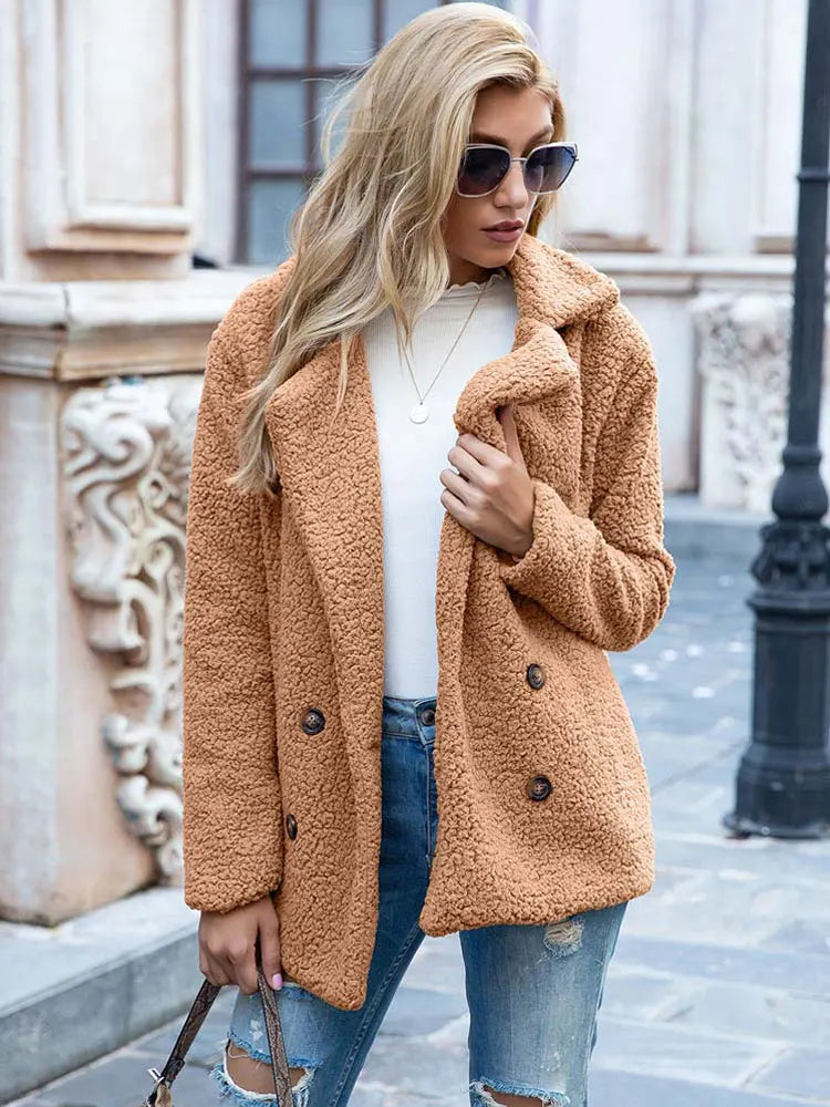 Naisten Faux Fur Takki Tyylikäs ja Lämmin