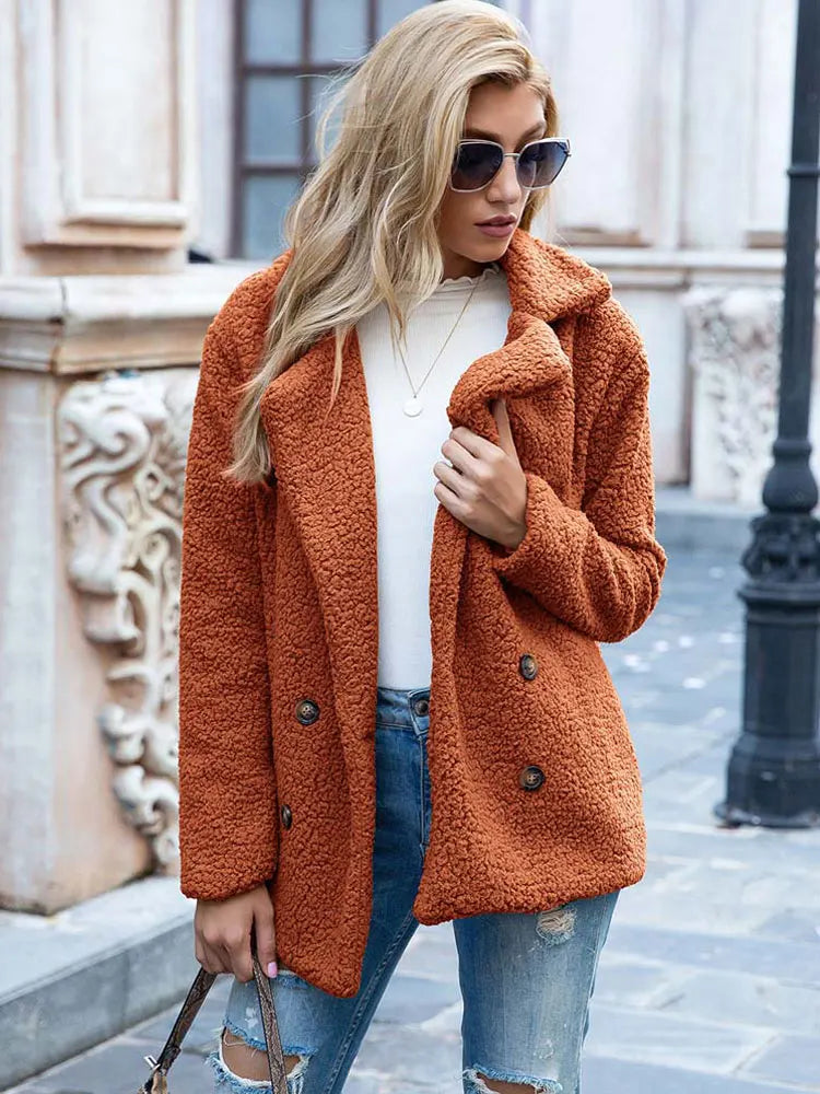 Naisten Faux Fur Takki Tyylikäs ja Lämmin