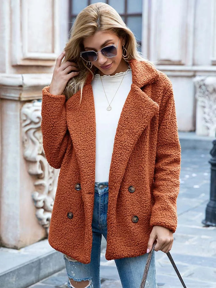 Naisten Faux Fur Takki Tyylikäs ja Lämmin