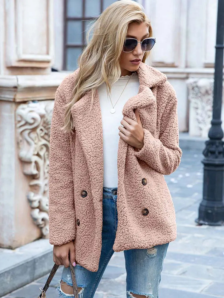 Naisten Faux Fur Takki Tyylikäs ja Lämmin
