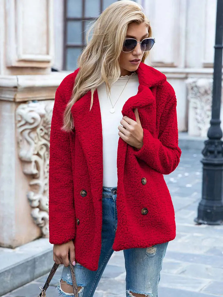 Naisten Faux Fur Takki Tyylikäs ja Lämmin