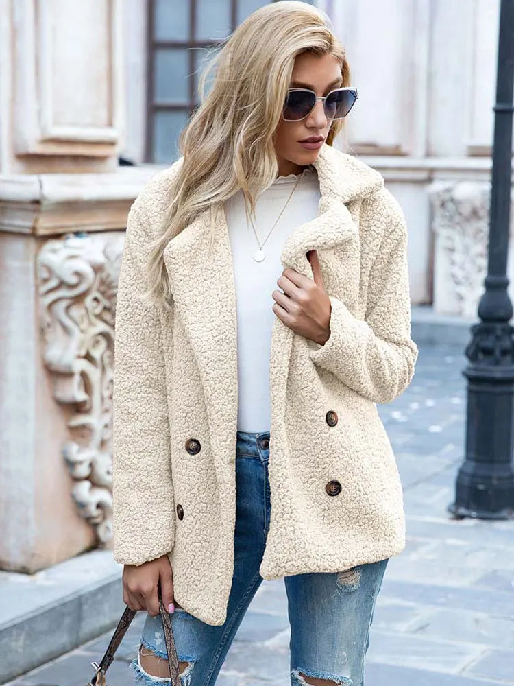 Naisten Faux Fur Takki Tyylikäs ja Lämmin