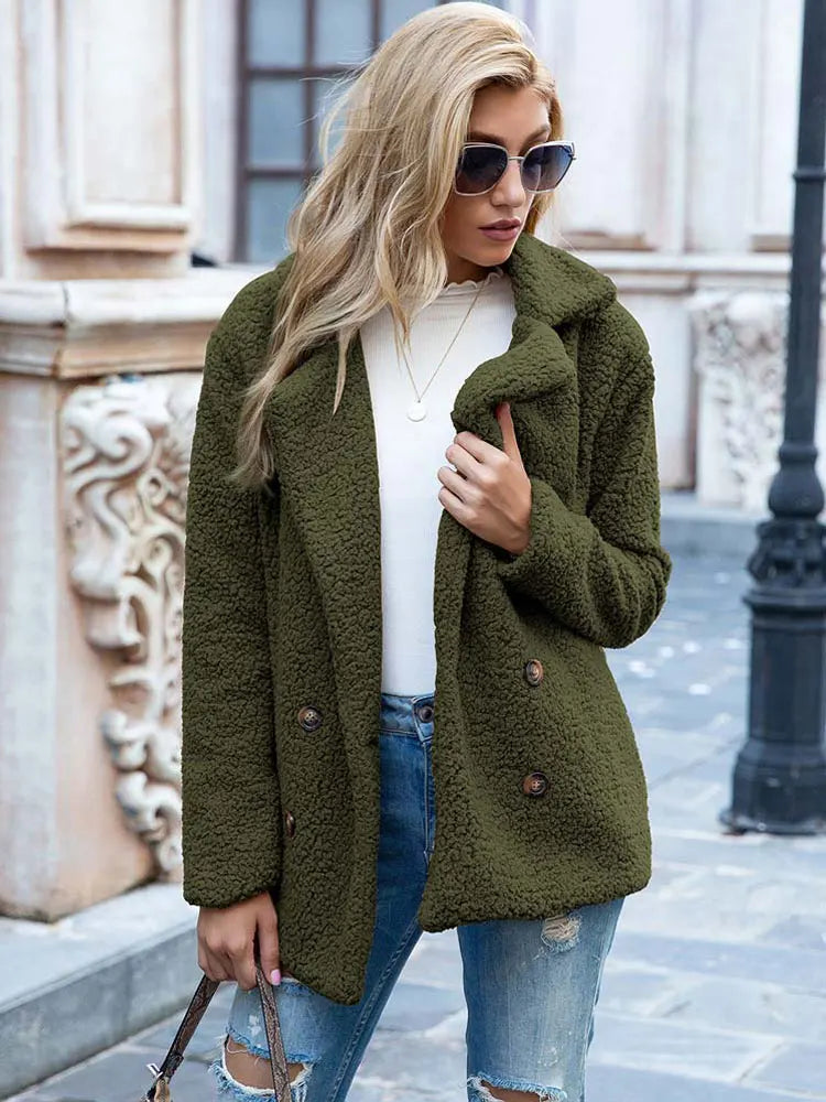 Naisten Faux Fur Takki Tyylikäs ja Lämmin
