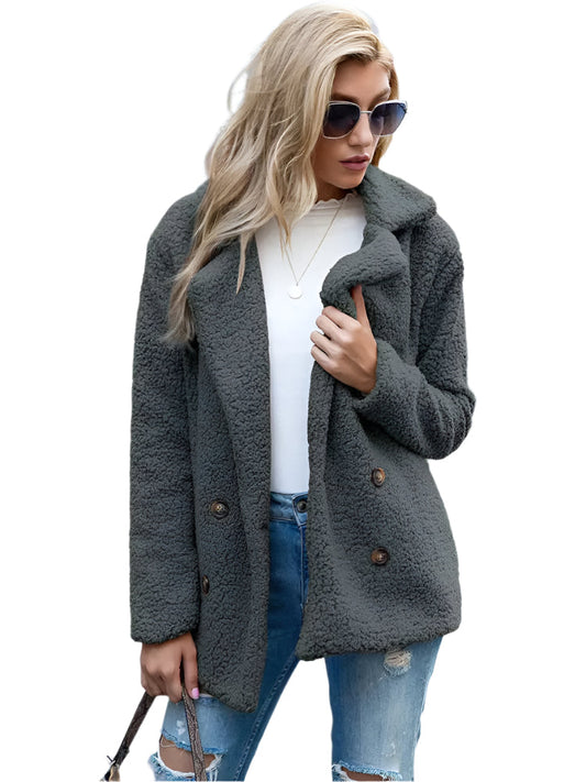 Naisten Faux Fur Takki Tyylikäs ja Lämmin