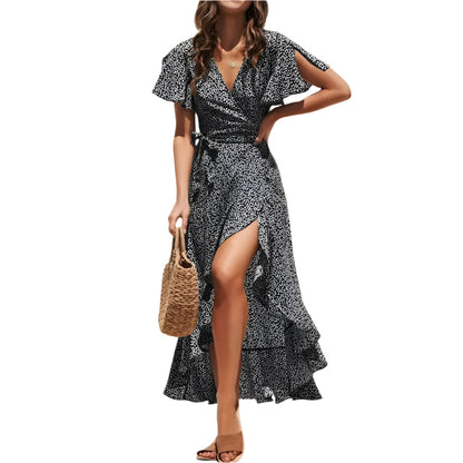 Naisten Floral Boho Chiffon Maxi Mekko